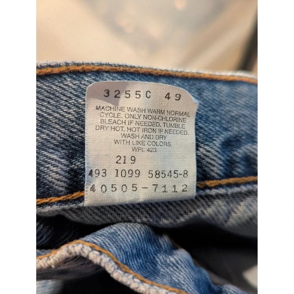 Levis 505 Mens 42x32 Orange Tab Reg Straight Leg Med Wash Blue Jeans 80'S Denim